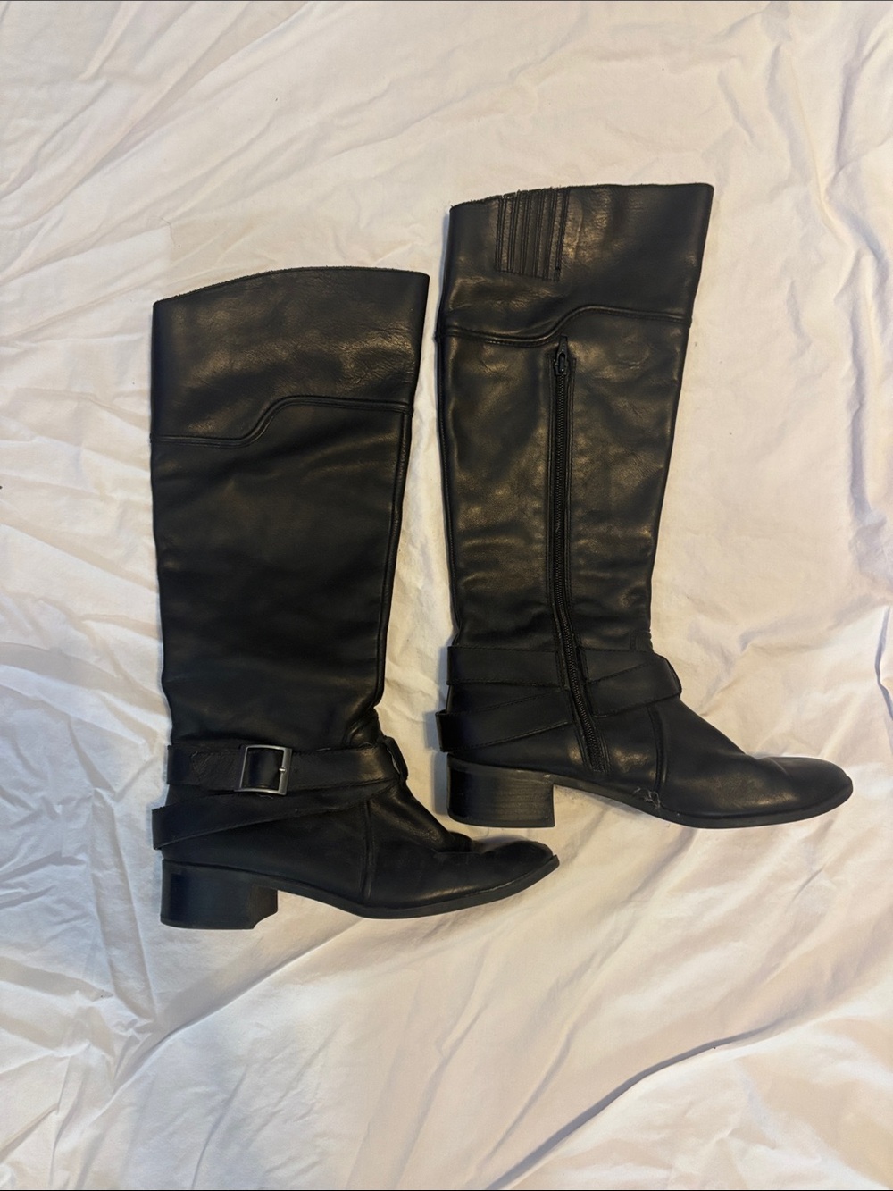 Seychelles Black Tall Riding Boots with Buckle Strap